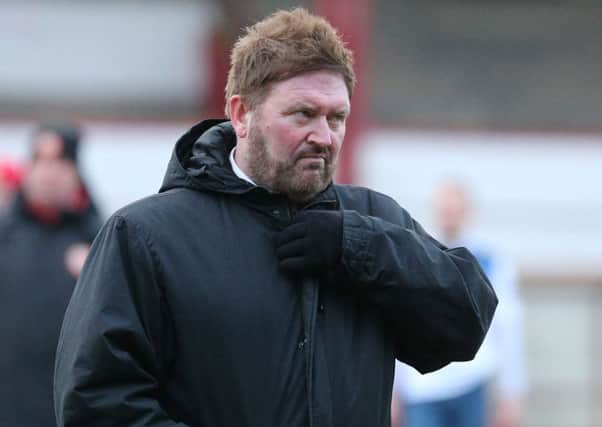 Portadown manager Niall Currie following the recent 3-0 defeat by Ards. Pic by Pacemaker.