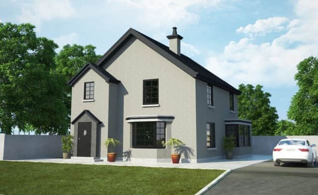 An architect's image of one of the new dwellings for the Strabane area. INLS 08-704-CON