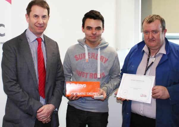 SERC apprentice Jamie Donaldson from Lisburn who finished first place in turning category of the inter-college engineering competition.