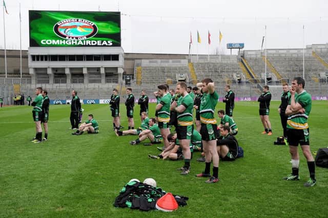 St. Patrick's players dejected after the final whistle in Croke Park on Sunday. 
(Â©INPHO/Tommy Grealy)