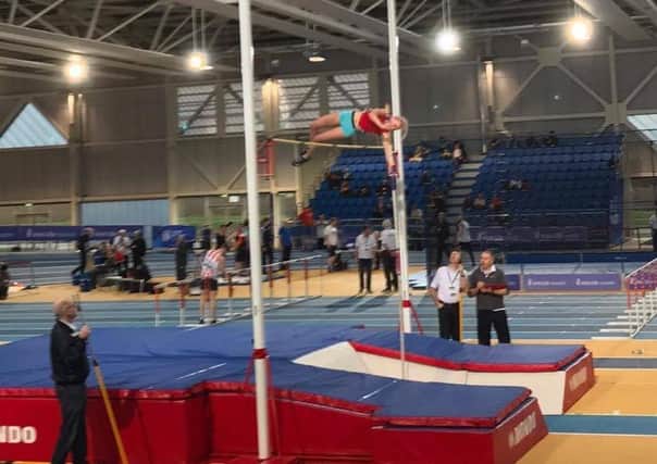Seventeen-year-old Ellie McCartney who is nominated for school sporting achievements in the Mid and East Antrim Sports Awards has won the national senior pole vault competition at the new Irish stadium in Abbottstown Dublin ranking her first in Ireland for all age groups.