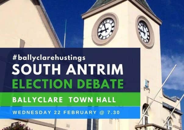 The event will be held in Ballyclare Town Hall.