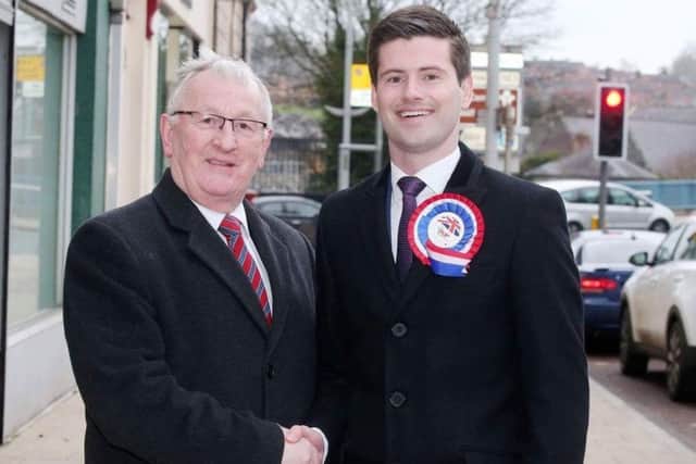 Outgoing MLA Sydney Anderson who is also acting as Jonathan Buckley's election agent and Councillor Jonathan Buckley