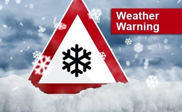 The weather warning was issued on Monday morning.