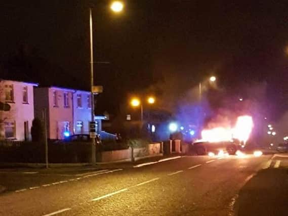 Vehicle on fire in Moygashel