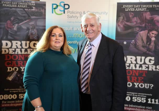 PCSP chair Alderman William King and vice-chair Ashleen Schenning at the launch of Drug Dealers Dont Care, Do You? campaign. INCR 10-759-CON