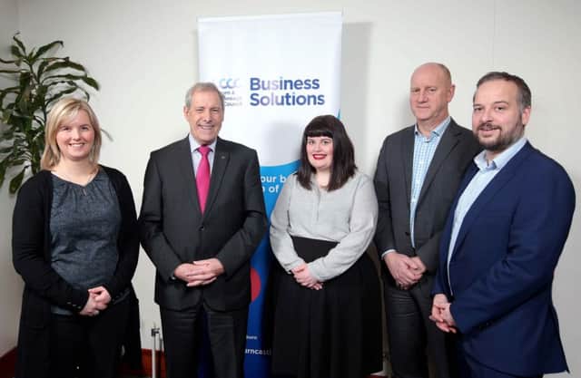 Pictured at the recent Innovation Programme Workshop are (l-r) Laura Weir, Invest NI Technical Officer; Councillor Uel Mackin, Chairman of the council's Development Committee; Amy Doherty, Techstart NI; Simon Baty, Knowledge Transfer Manager, Innovate UK and Dr John Harrison, InnoTech Centre.