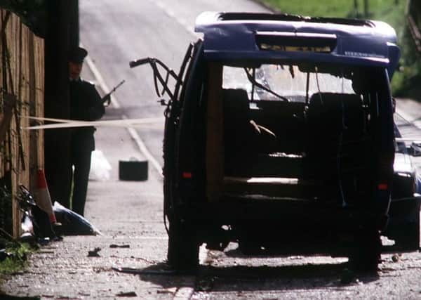 The Hiace van in which eight IRA men were shot dead by the SAS outside Loughgall RUC station in 1988.