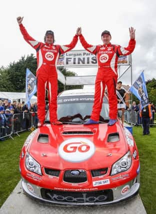 Garry Jennings and Michael Moran will have to wait at least another year to defend the Lurgan Park rally title. Pic by PressEye Ltd.