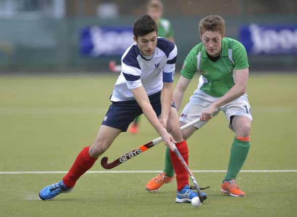 Little to Ben Cosgrove  (right) know back in 2014 that this would be his last game in green and Lee Morton (right) was to be his Scottish team-mate at this weeks World League Two. Pic: Rowland White / Presseye