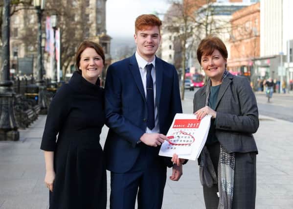 Ben Murphy has won a two-week placement with BDO as runner-up in the BDO Interview Award.  Ben is pictured with Laura Jackson (left), BDO Partner and Professor Gillian Armstrong, Ulster University Business School.