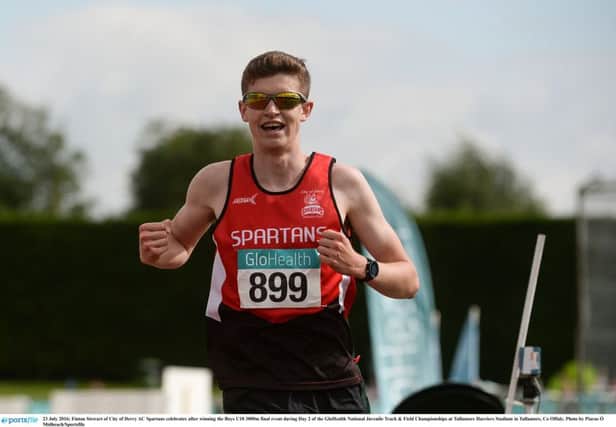 Fintan Stewart of City of Derry AC Spartans who won individual gold at the Irish Secondary Schools Cross Country Championships.