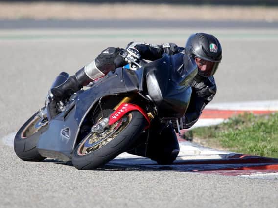 Guy Martin pictured testing his Honda Racing Fireblade SP2 Superstock machine at Monteblanco in Spain.