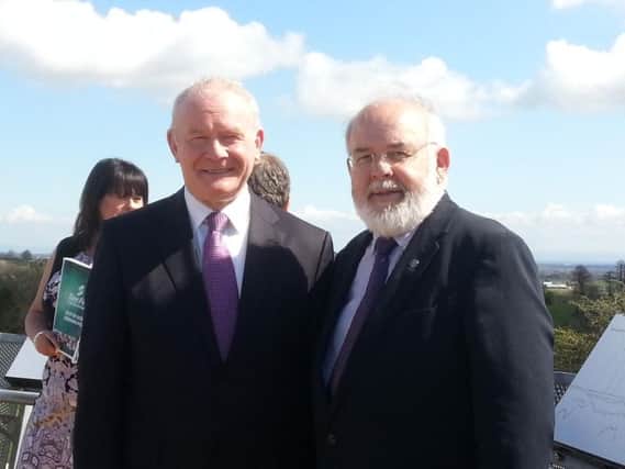The late Martin McGuinness with Mid Ulster MP Francie Molloy