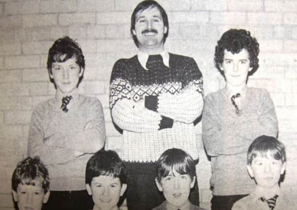 St Paul's U-13 five-a-side team, 1984: (back, from left) Damien Horisk, coach Kevin O'Neill and Martin McAlinden; (front) Nevan Lavery, Conor Flanagan, Paul Hoy and Neil Lennon.