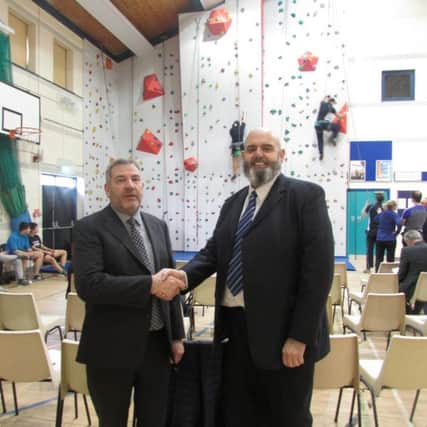 Principal Mr Mullan with Sam Martin, Regional Development Officer for the Department for Communities.