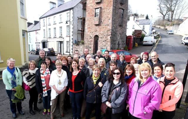 Participants of the familiarisation tour of the Glens of Antrim pictured in Cushendall with the Mayor of Causeway Coast and Glens Borough Council Alderman Maura Hickey.PICTURE KEVIN MCAULEY/MCAULEY MULTIMEDIA