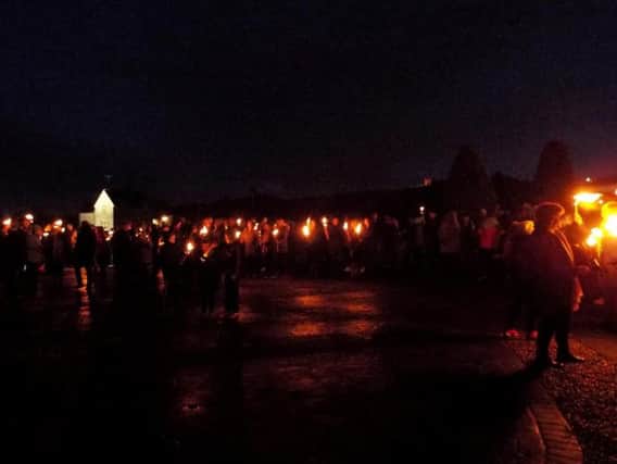 Hundreds attended the vigil in Carrickmore
