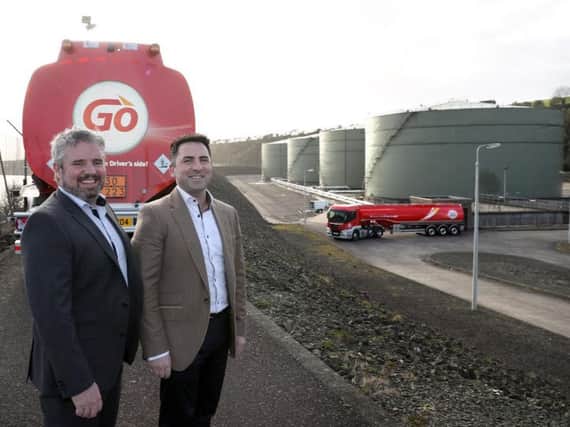 Michael and Daniel Loughran, directors of LCC Group, at newly purchased Cloghan Point Oil Terminal