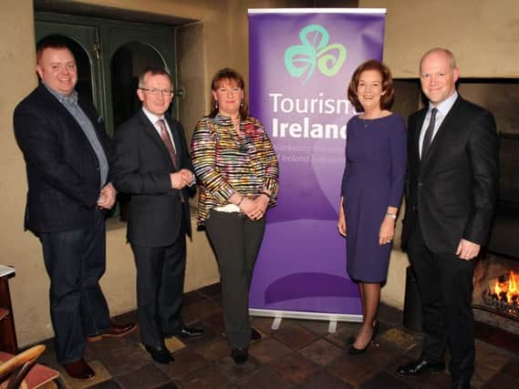 Pictured Sean McLaughlin, Fullerton Arms, Ballintoy;  Niall Gibbons, Tourism Ireland; Lynne Bryce, The Old Bushmills Distillery; Joan OShaughnessy, Chairman, Tourism Ireland; and Alan Dunlop, Bushmills Inn, at the Bushmills Inn.
