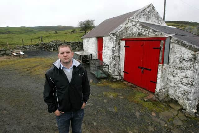 Sammy Heenan pictured at the remote farm where his father was murdered by the IRA in 1985. (Archive photo) Pic by Brian Little