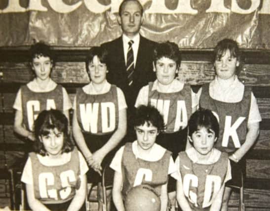 Broughshane Primary School who were runners-up in the AIB sponsored Ballymena and District netball tournament. 1989.
