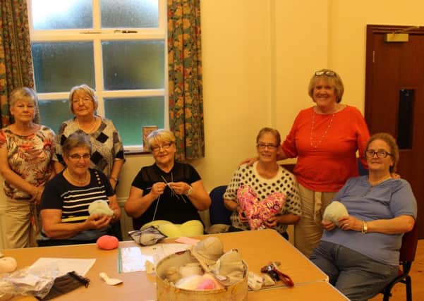 Anne from Knitted Knockers of Northern Ireland with the Donaghcloney Rural Craft Group ladies who have taken knitted knockers and comfort cushions on as a project. Knitted Knockers of Northern Ireland wish to thank the ladies of Donaghcloney Rural Craft Group for their kind donation which enabled them to buy 25 balls of wool, supplying 50 knitted knockers. They also generously donated fabrics for the comfort cushions, a project which the group will be working closely with them on. If any other knitting, sewing or craft clubs in your area wish to get involved, please contact them on Facebook or on 07562574449.