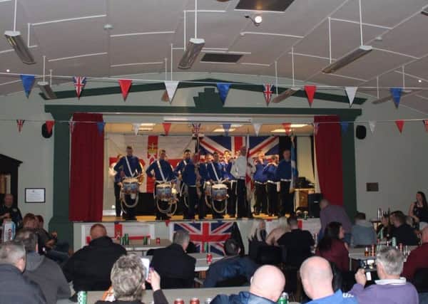 Ballyclare Protestant Boys Flute Band performing at their fundraising event.