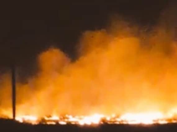 Moss on fire in Derrylaughan area last night
