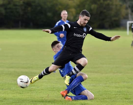 Ardmores free-scoring striker Calvin McCallion scored a hat-trick at the weekend.