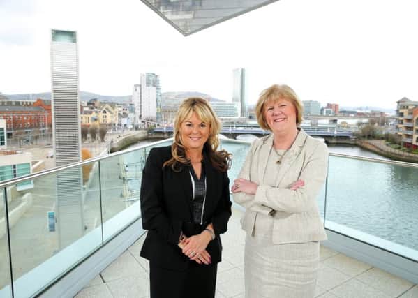 Fresh horizons: two of the best-known names in travel in Northern Ireland, Sandra Corkin from Oasis Travel and Doreen McKenzie from Knock Travel, announce a combination of strengths.  Picture by Kelvin Boyes / Press Eye.