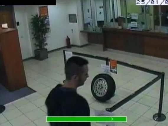 One of the last images if Gerard at a bank in Cookstown