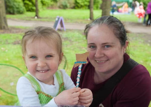 Ava Millar makes a wand with help from mum Laura at the Fairy Fun Day.