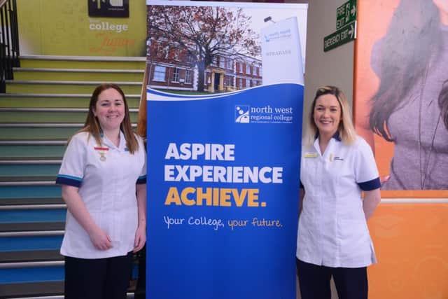 Stephanie (left) and Carol Logue, graduates of North West Regional College's University Access Diploma in Health & Welfare, now studying Nursing at Ulster University.