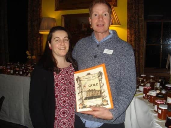 Michael and Cathly Quigley pictured with their marmalade award.