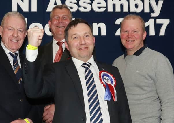 New UUP leader Robin Swann and party workers celebrate his election as North Antrim MLA last month