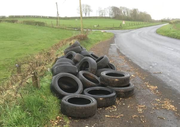 Tyres dumped near Glarryford