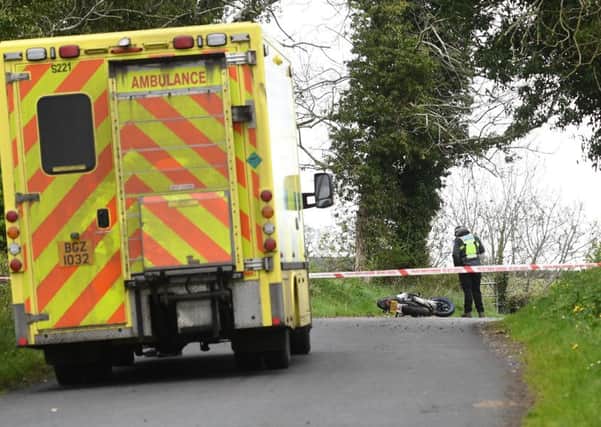 Police at the scene  on the  Ballymacanallen Road outside Gilford. 
Photo:Colm Lenaghan/ Pacemaker Press