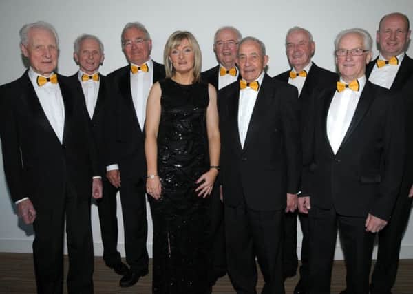 Members of Ballyclare male choir with accompanist, Sheelagh Greer at their Annual Concert. INNT 20-205-AM