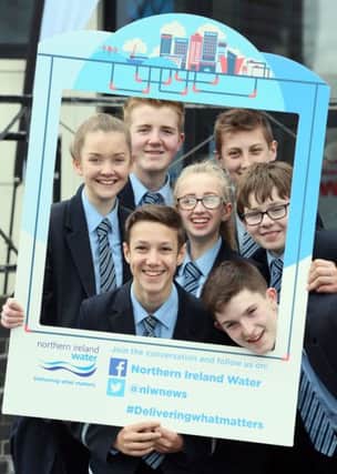Pupils from Cookstown high school,  at the Water Treatments works at Cookstown.
