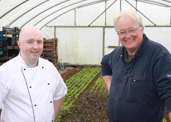 Chef Rob Curley with gardener Frank McCooke.