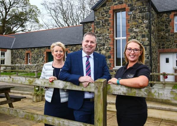 Mary Philips, Ballyclare Branch Manager, Danske Bank; Robert Lynn, Small Business Adviser at Danske Bank and Stacey Hamill owner of Dunamoy Cottages.