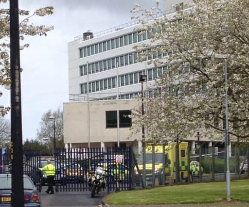 The scene of the midday alert at County Hall. Photo: Kevin McAuley/McAuley Multimedia