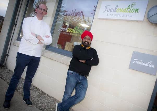 Foodovation manager at North West Regional College Brian McDermott, welcomes celebrity chef Tony Singh to the college. During his time at Strand Road Campus Tony took a tour of the Foodovation Centre and spoke to Hospitality and Catering students.