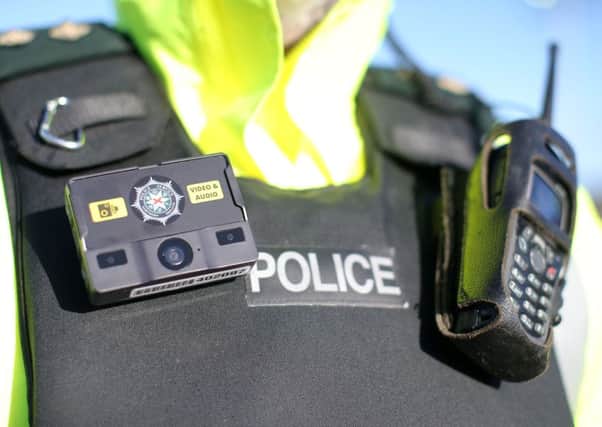 The PSNI introduces Body Worn Video cameras for
police officers across Lisburn. Pic
