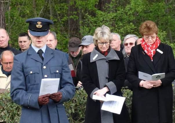 Flying Officer Lloyd Burgess RAF delivers the RAF Collect at the Service of Commemoration.