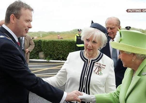 Causeway Coast and Glens Deputy Mayor James McCorkell meets Her Majesty the Queen with Prince Phillip