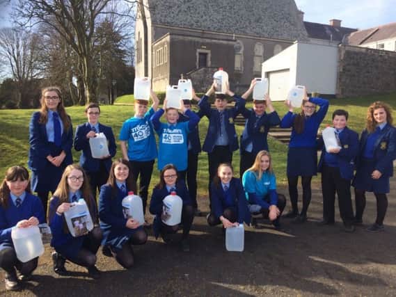 Loreto College Year 9 students and Justice League members during a TrÃ³caire fundraising activity.