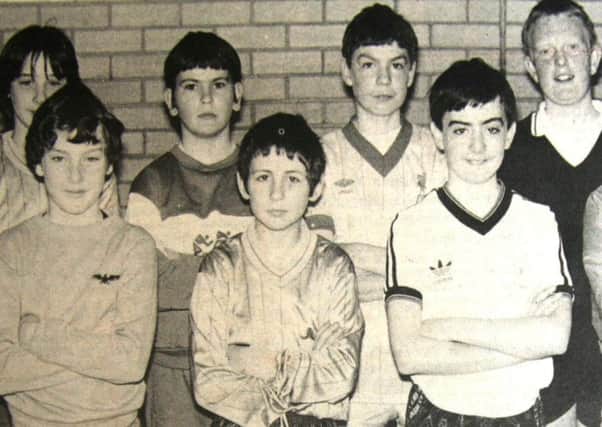 A section of those who took part in the 11-14 category of the Mail penalty kick competition in 1985