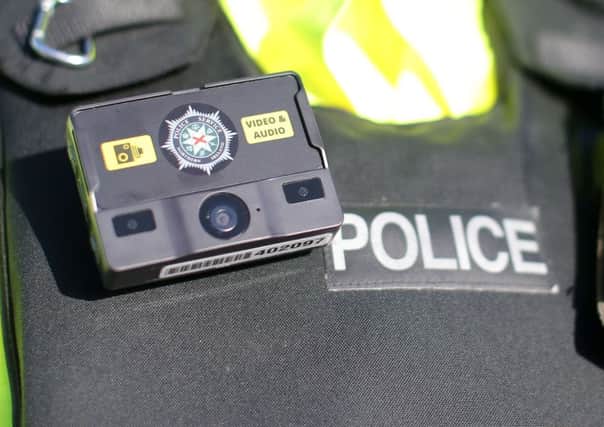 The PSNI introduces Body Worn Video cameras for
police officers across Lisburn. Pic
